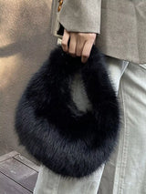 Fluffy Solid Color Handbag - Trendsi - Flyclothing LLC