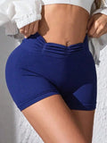 Ruched High Waist Active Shorts - Trendsi