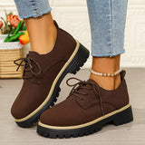 Round Toe Lace-Up Loafers - Trendsi - Flyclothing LLC