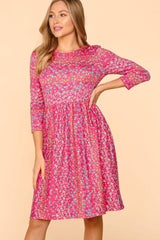 Haptics Round Neck Floral Dress with Pockets - Trendsi - Flyclothing LLC