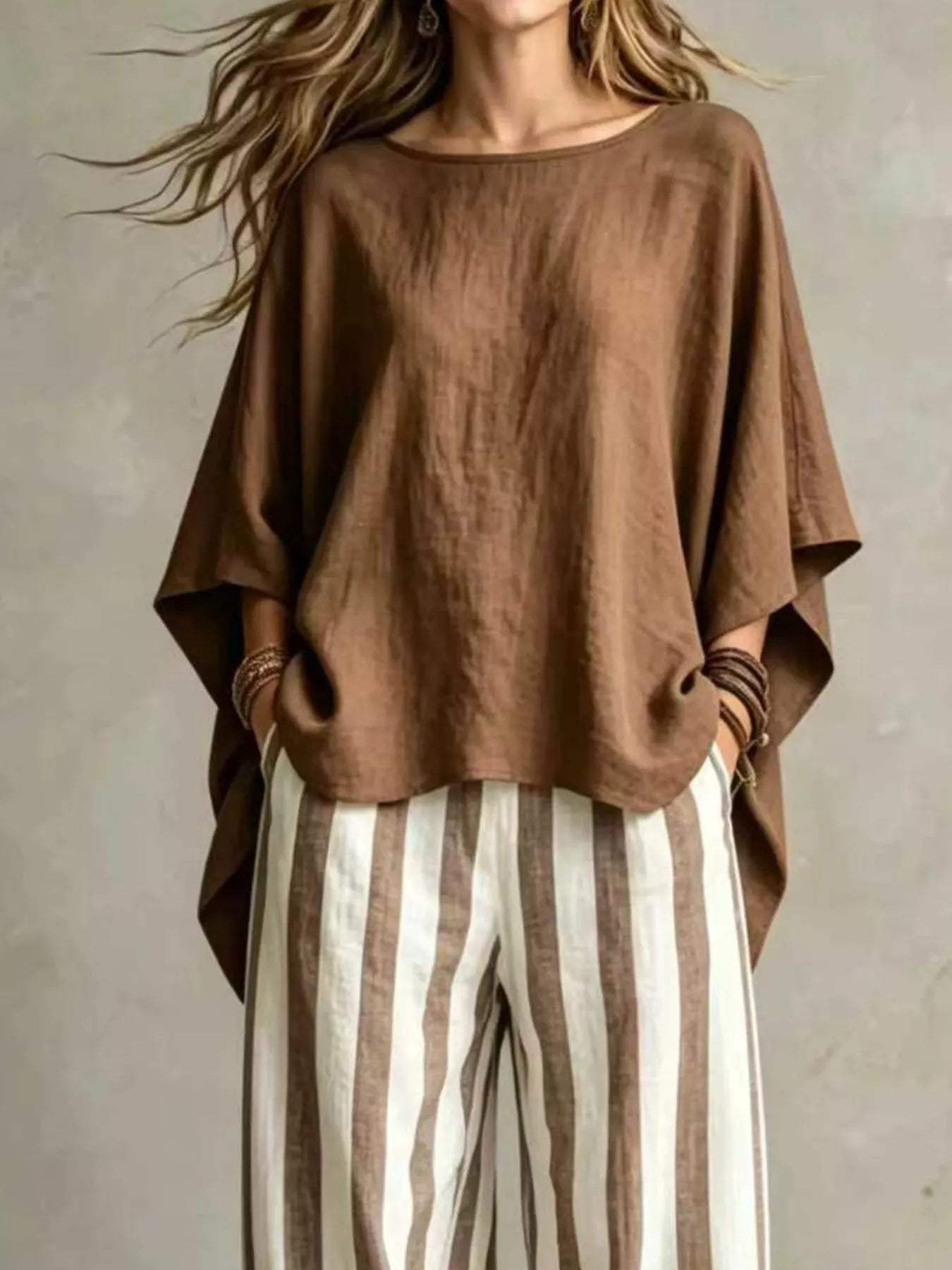 Full Size Solid Color Top and Pants Set Plus Size - Trendsi - Flyclothing LLC