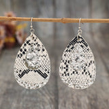 PU Leather Sequin Teardrop Earrings - Trendsi