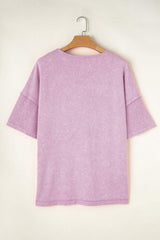 Plus Size Round Neck Half Sleeve T-Shirt - Trendsi - Flyclothing LLC