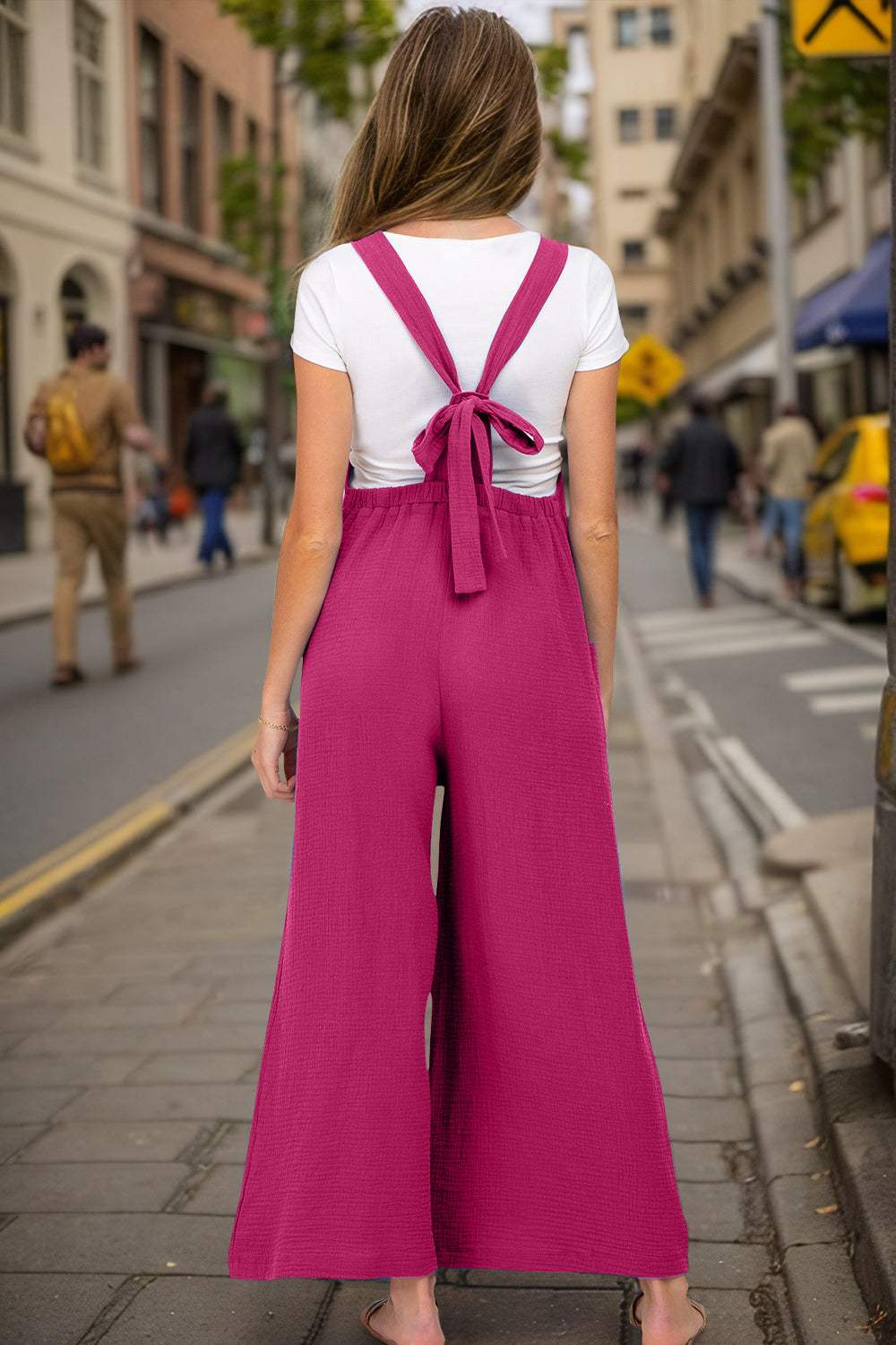 Double Take Full Size Wide Leg Overalls with Pockets - Trendsi - Flyclothing LLC
