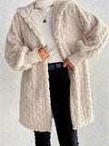 Open Front Long Sleeve Fuzzy Hooded Jacket - Trendsi - Flyclothing LLC