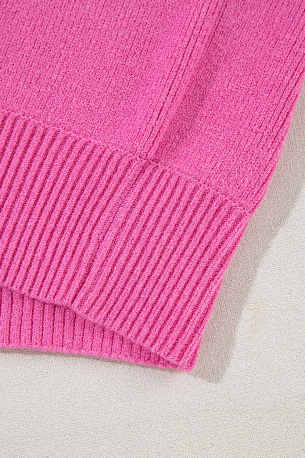 Contrast Half Sleeve Knit Top - Trendsi - Flyclothing LLC