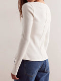 Button Up Round Neck Long Sleeve Cardigan - Trendsi - Flyclothing LLC