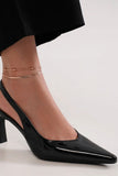 Beast Fashion Faux Leather Point Toe Slingback Pumps - Trendsi