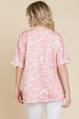 BOMBOM Loose Fit Animal Print Soft Knit Top - Trendsi - Flyclothing LLC
