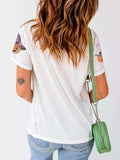 Sequin Pumpkin Witch Halloween Tee - Trendsi - Flyclothing LLC