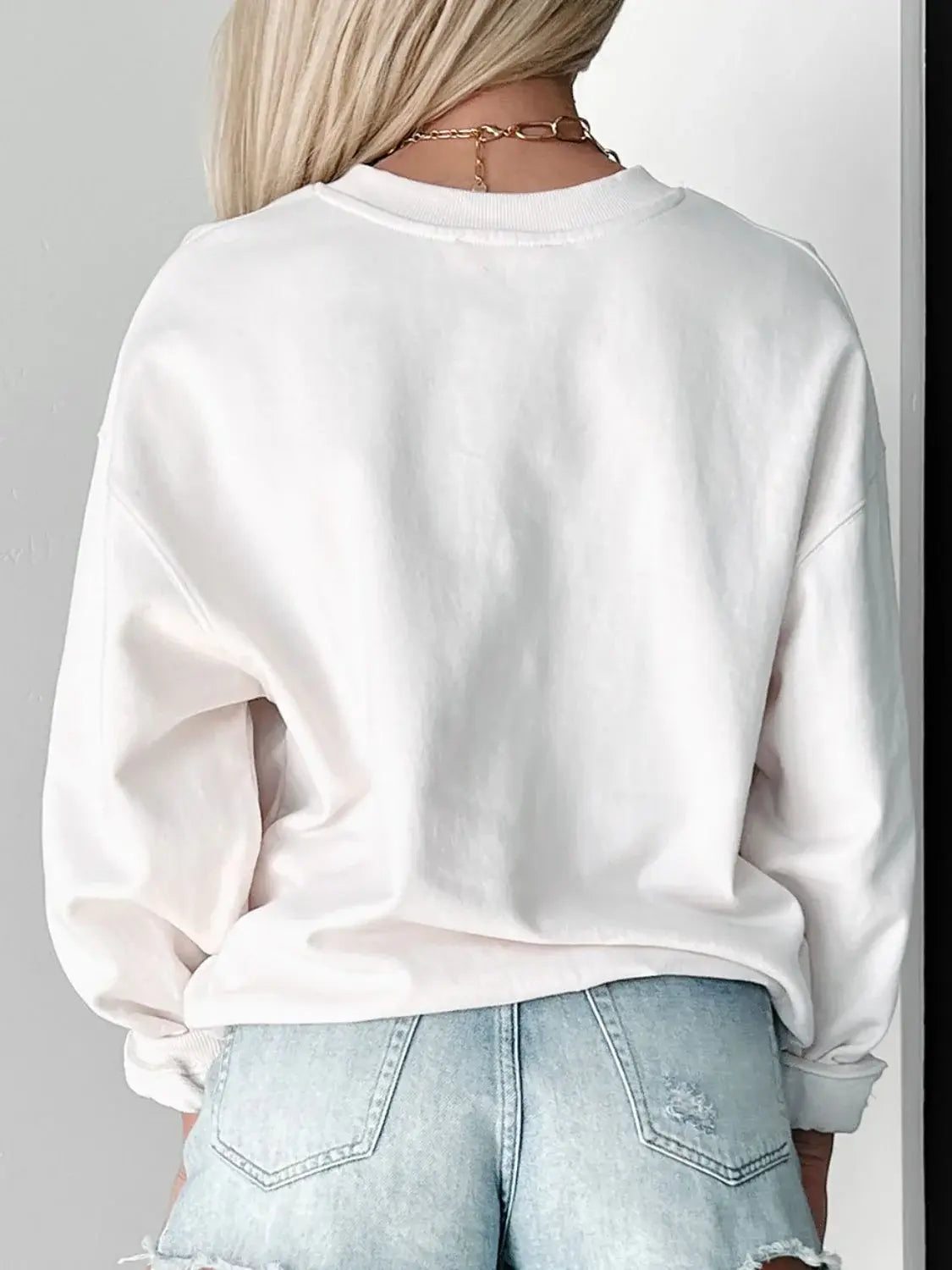 LUCKY Graphic Round Neck Long Sleeve Sweatshirt - Trendsi - Flyclothing LLC