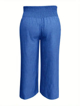 Plus Size High Waist Wide Leg Pants - Trendsi - Flyclothing LLC