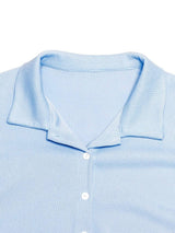 Collared Neck Long Sleeve Top and Drawstring Pants Set - Trendsi - Flyclothing LLC