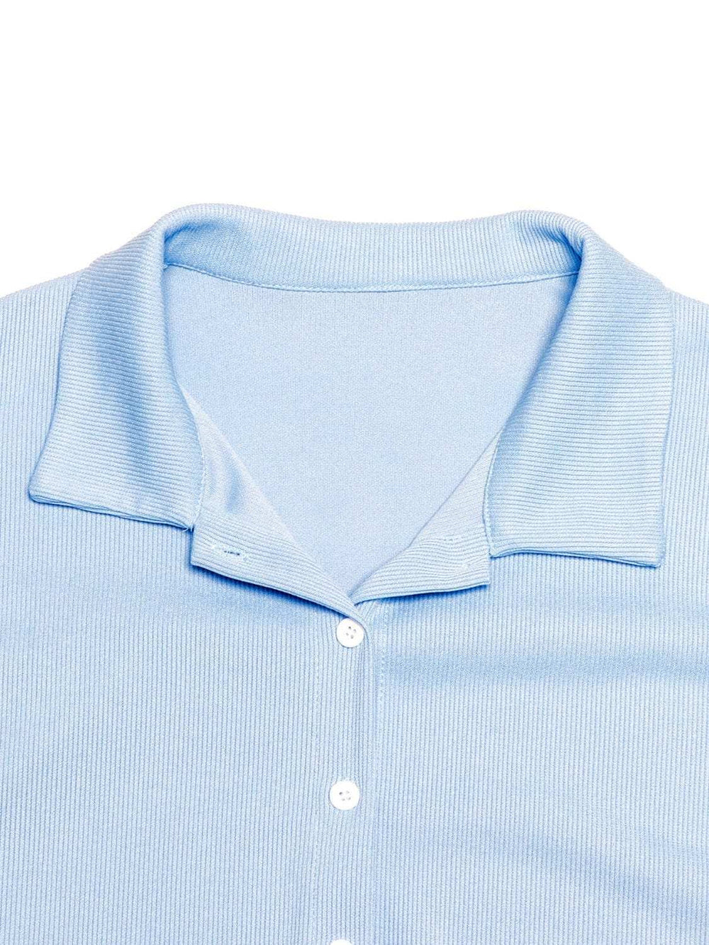 Collared Neck Long Sleeve Top and Drawstring Pants Set - Trendsi - Flyclothing LLC