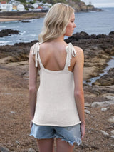 Tie Shoulder V-Neck Sweater Vest - Trendsi - Flyclothing LLC