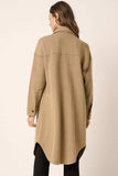 Mittoshop Acid Wash French Terry Longline Shacket - Trendsi - Flyclothing LLC