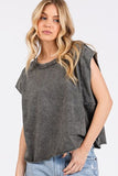 Mittoshop Round Neck Cap Sleeve T-Shirt - Trendsi