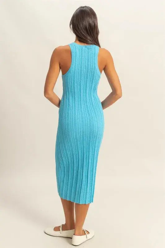HYFVE Round Neck Bodycon Ribbed Knit Dress - Trendsi - Flyclothing LLC