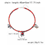 Halloween Spider Web Beaded Necklace - Trendsi - Flyclothing LLC