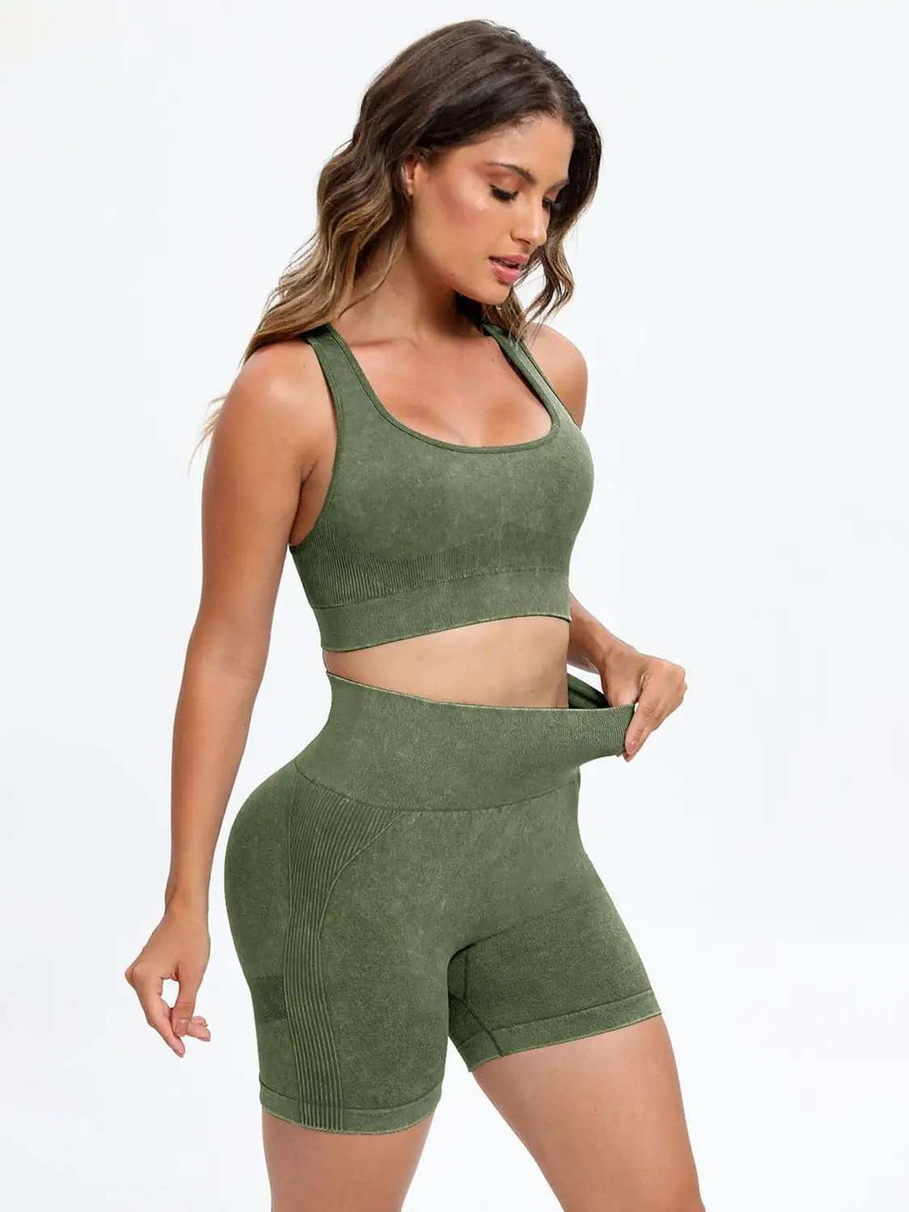 Scoop Neck Wide Strap Top and Shorts Active Set - Trendsi - Flyclothing LLC