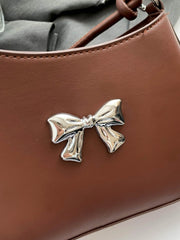 Bow PU Leather Knotted Strap Handbag - Trendsi