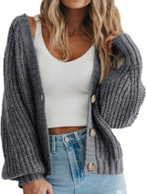 Button Up Long Sleeve Cardigan - Trendsi - Flyclothing LLC