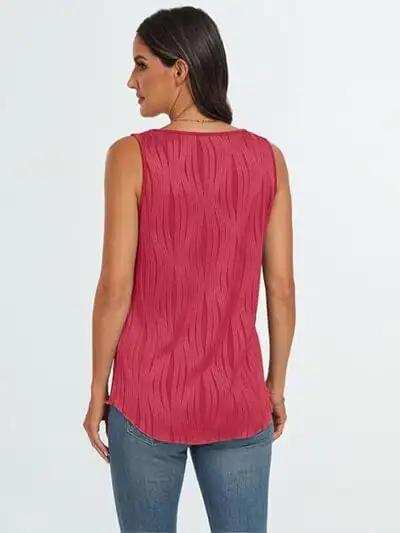Round Neck Wide Strap Tank - Trendsi - Flyclothing LLC