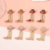 Rhinestone Cowboy Boot Dangle Earrings - Trendsi - Flyclothing LLC