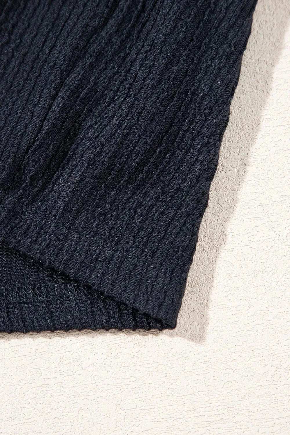 Smocked Bust Textured Knit Sleeveless Romper - Trendsi - Flyclothing LLC