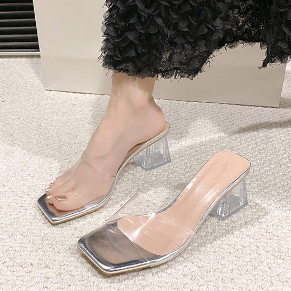 Open Toe Block Heel Sandals - Trendsi - Flyclothing LLC