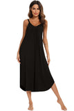 V-Neck Midi Lounge Dress - Trendsi - Flyclothing LLC