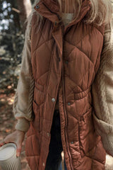 Pocketed Zipper and Button Vest Coat - Trendsi - Flyclothing LLC