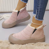 Warm Plush Lined Ankle Boots - Trendsi - Flyclothing LLC