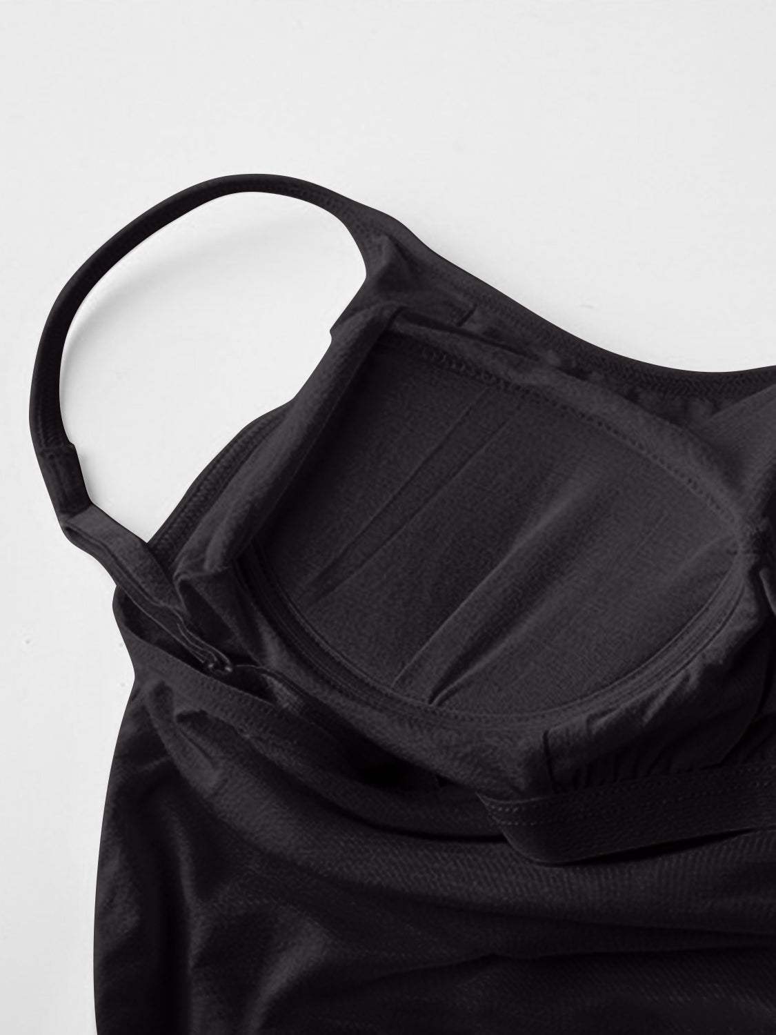 Round Neck Spaghetti Strap Cami Dress with Bra - Trendsi - Flyclothing LLC