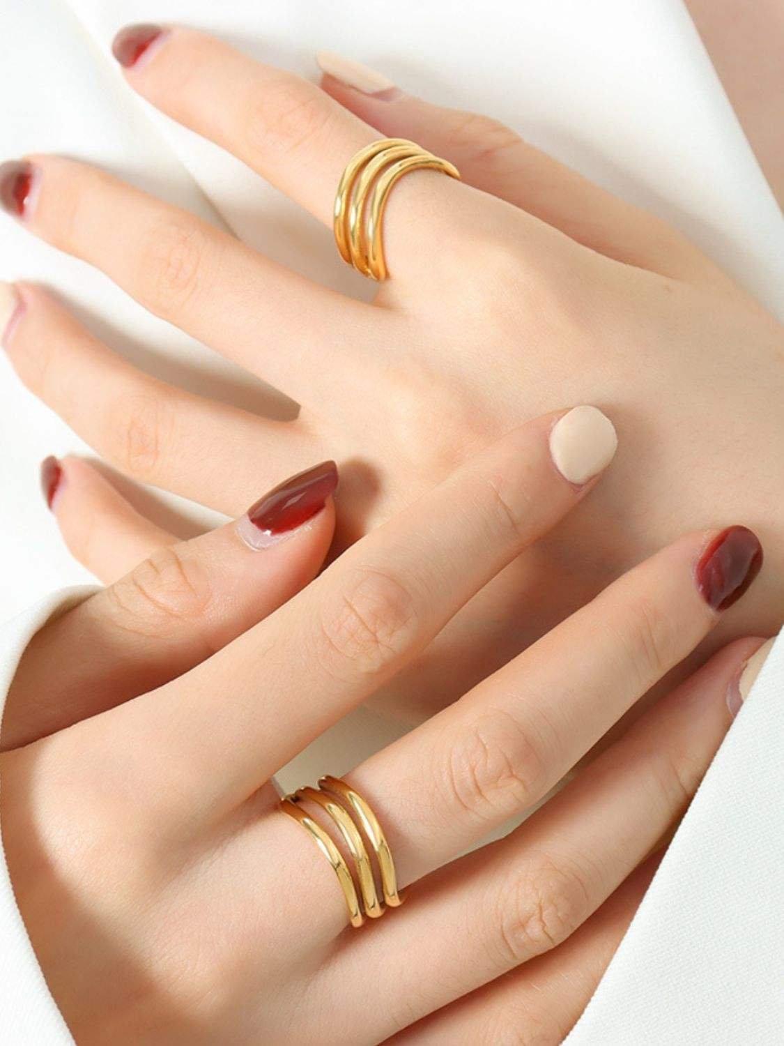 Titanium Steel Three-Layered Ring - Trendsi - Flyclothing LLC
