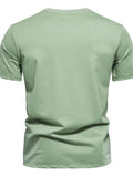Men's Round Neck Geometric Embroidered T-Shirt - Trendsi