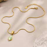 Stainless Steel Teardrop Necklace - Trendsi - Flyclothing LLC