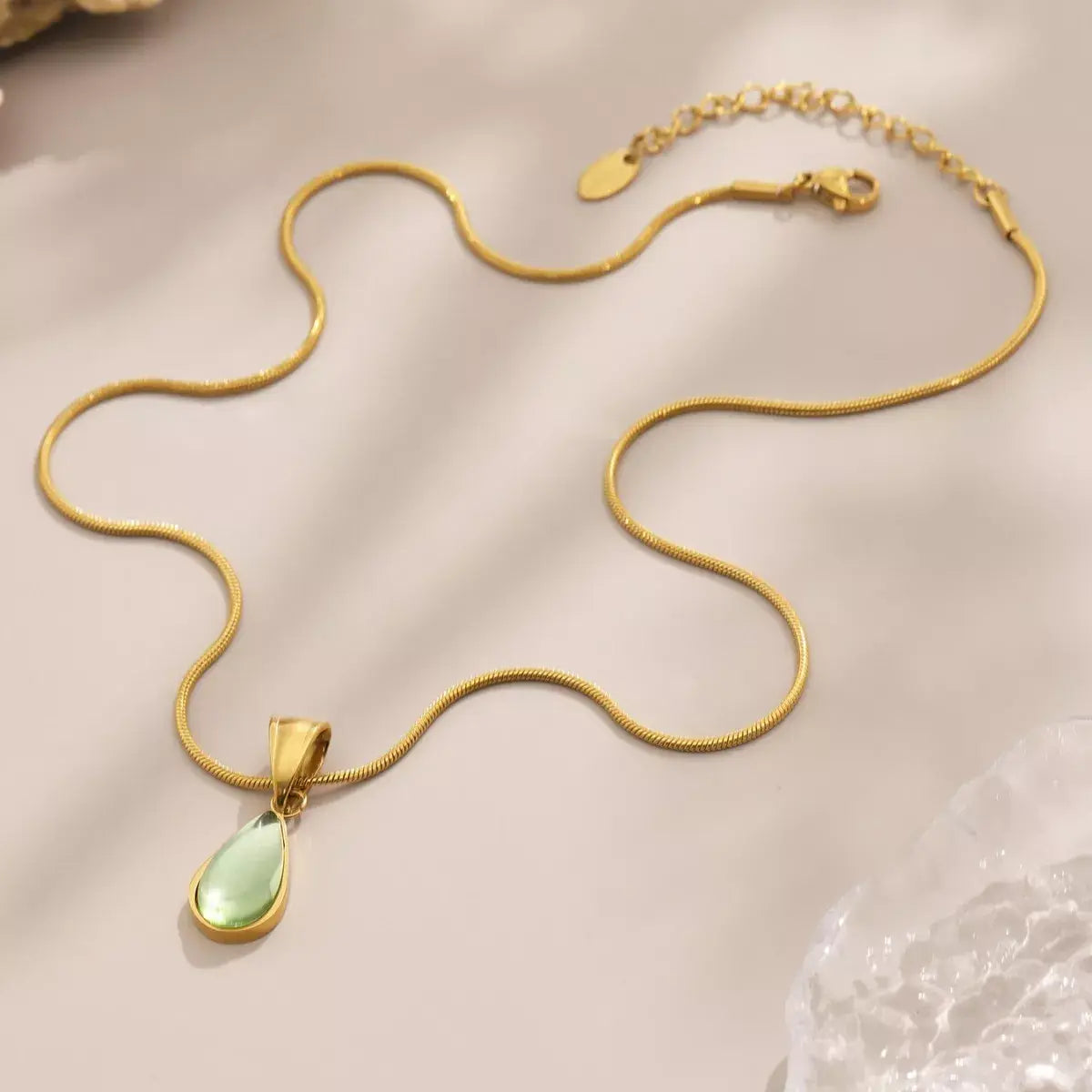 Stainless Steel Teardrop Necklace - Trendsi - Flyclothing LLC