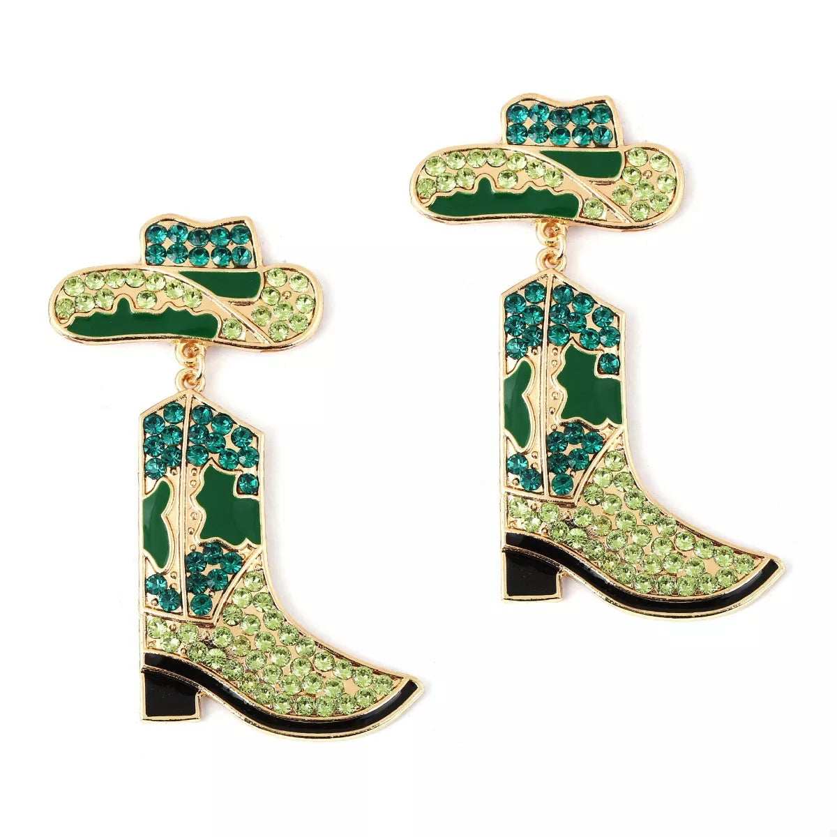 Rhinestone Cowboy Boot Dangle Earrings - Trendsi - Flyclothing LLC