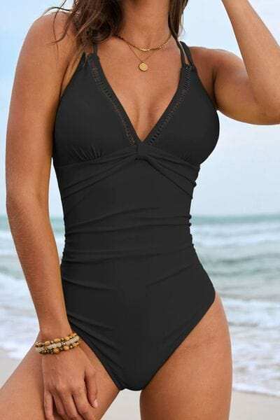 Double Spaghetti Strap One-Piece Swimwear - Trendsi - Flyclothing LLC