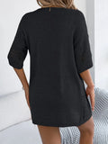 Openwork Open Front Half Sleeve Cardigan - Trendsi