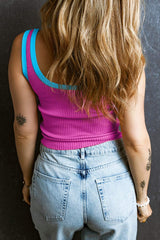 Contrast Trim Ribbed Knit Vest - Trendsi - Flyclothing LLC