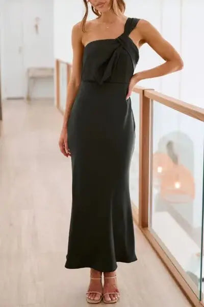 Single Shoulder Sleeveless Maxi Dress - Trendsi - Flyclothing LLC