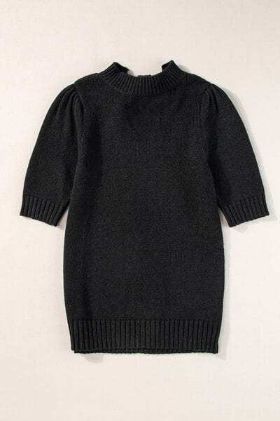Tie Back Half Sleeve Sweater - Trendsi - Flyclothing LLC