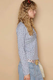 POL Floral V-Neck Long Sleeve T-Shirt - Trendsi