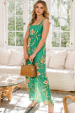 ODDI Full Size Floral Sleeveless Wide Leg Jumpsuit - Trendsi