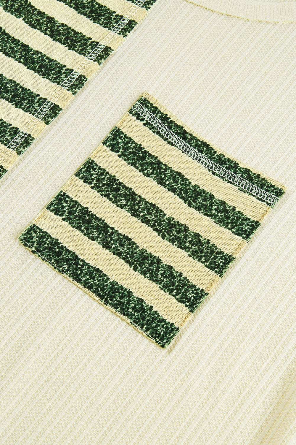 Striped Round Neck Long Sleeve Top - Trendsi - Flyclothing LLC