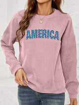 AMERICA Graphic Dropped Shoulder Sweatshirt - Trendsi - Flyclothing LLC