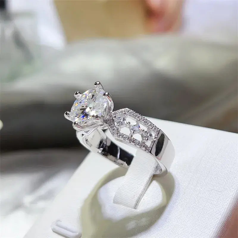 3 Carat 925 Sterling Silver Moissanite Ring - Trendsi - Flyclothing LLC