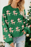 Reindeer Round Neck Drop Shoulder Sweater - Trendsi - Flyclothing LLC